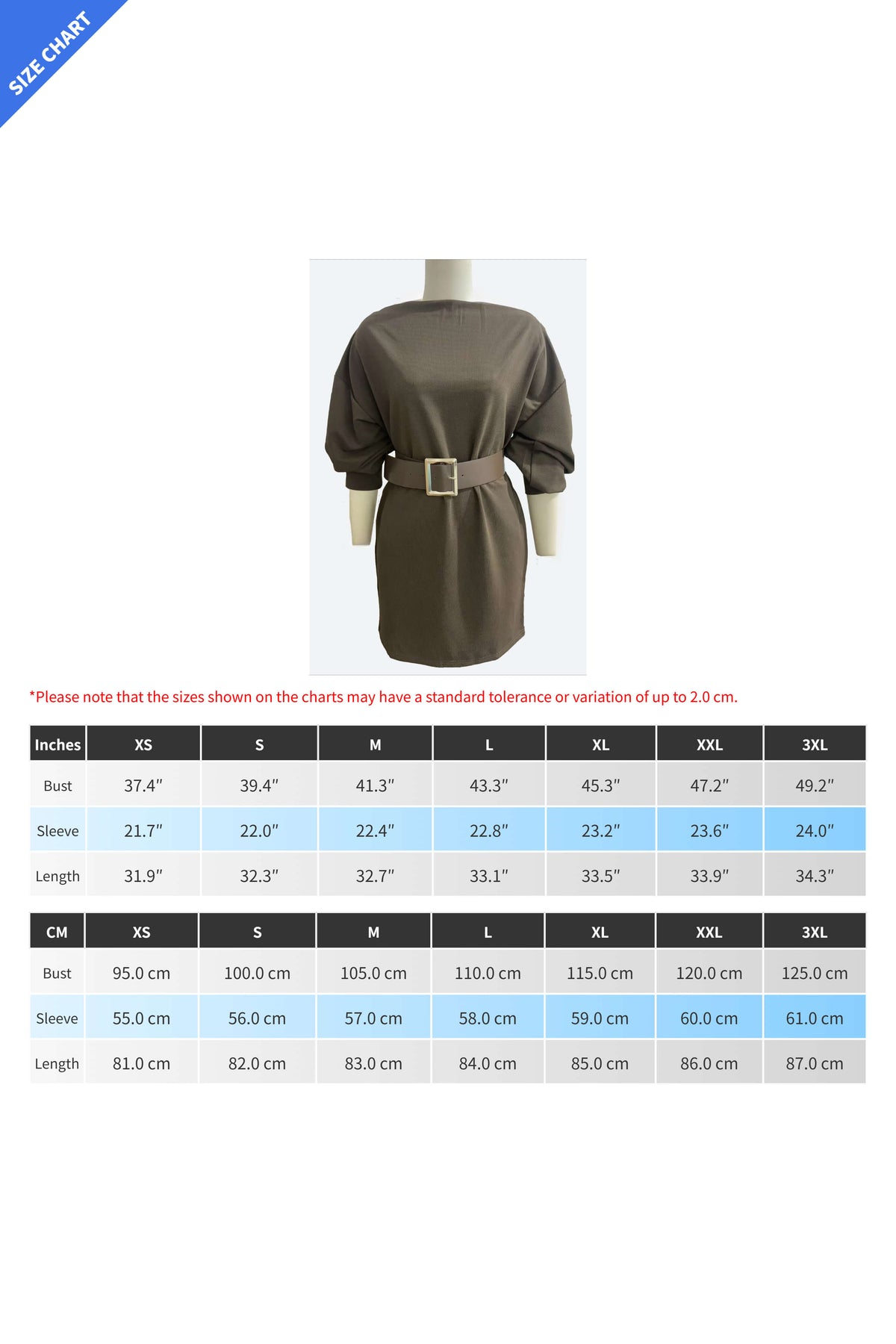 Lantern Sleeve Belted Knit Mini Dress