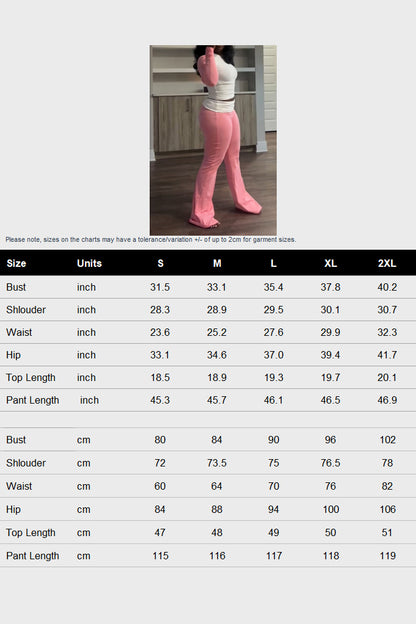 High Waist Slim Fit Two Piece Pants Set