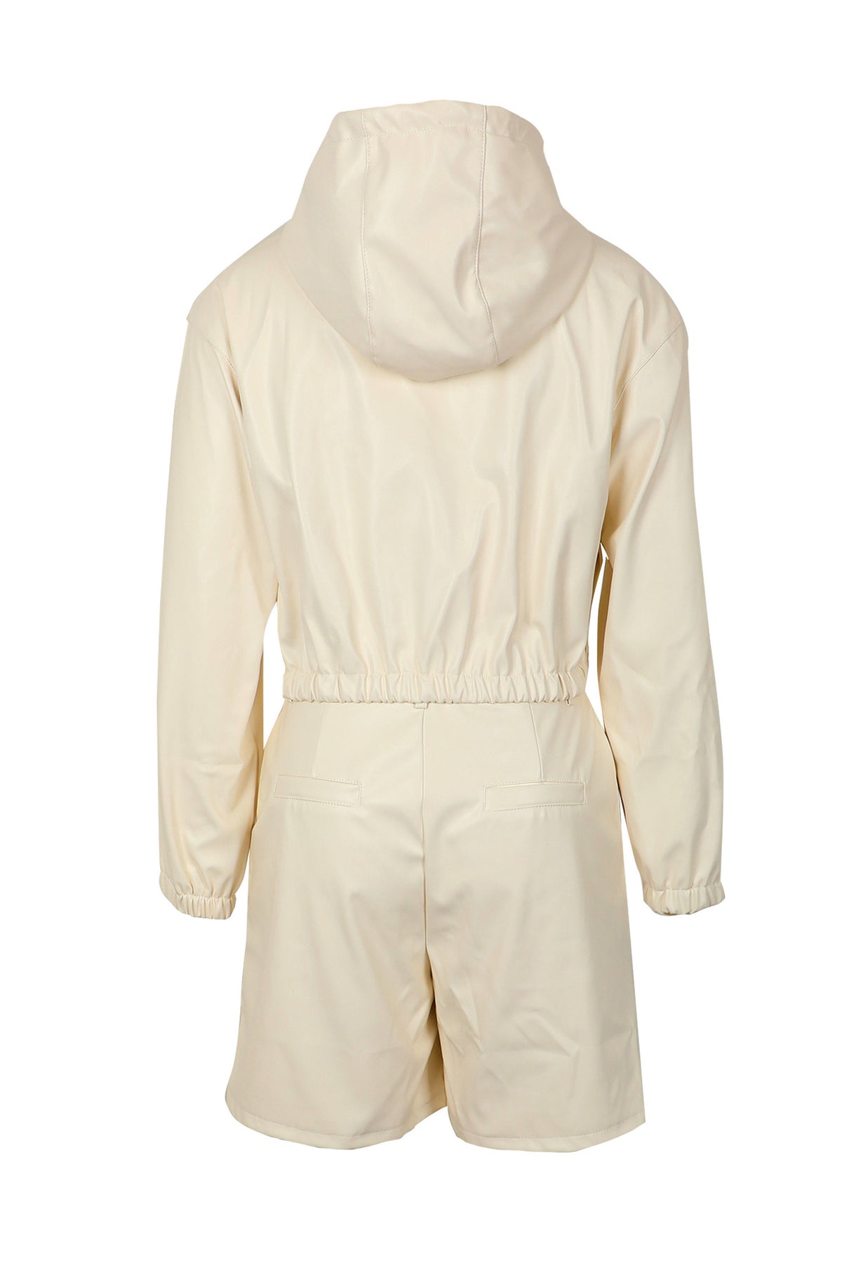 Leather-Look Hooded Jacket & Bermuda Shorts Set