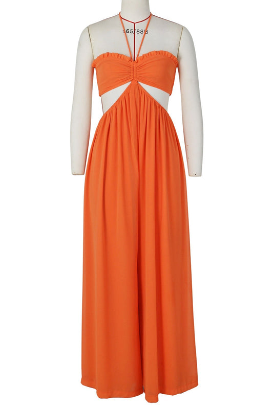 Wide Leg Flared Jumpsuit
