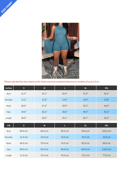 Sexy Romper with Apron Cape 2-Piece Set