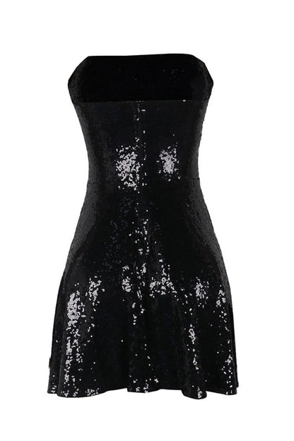 Strapless Slim Fit Sequin Dress for Party Nights