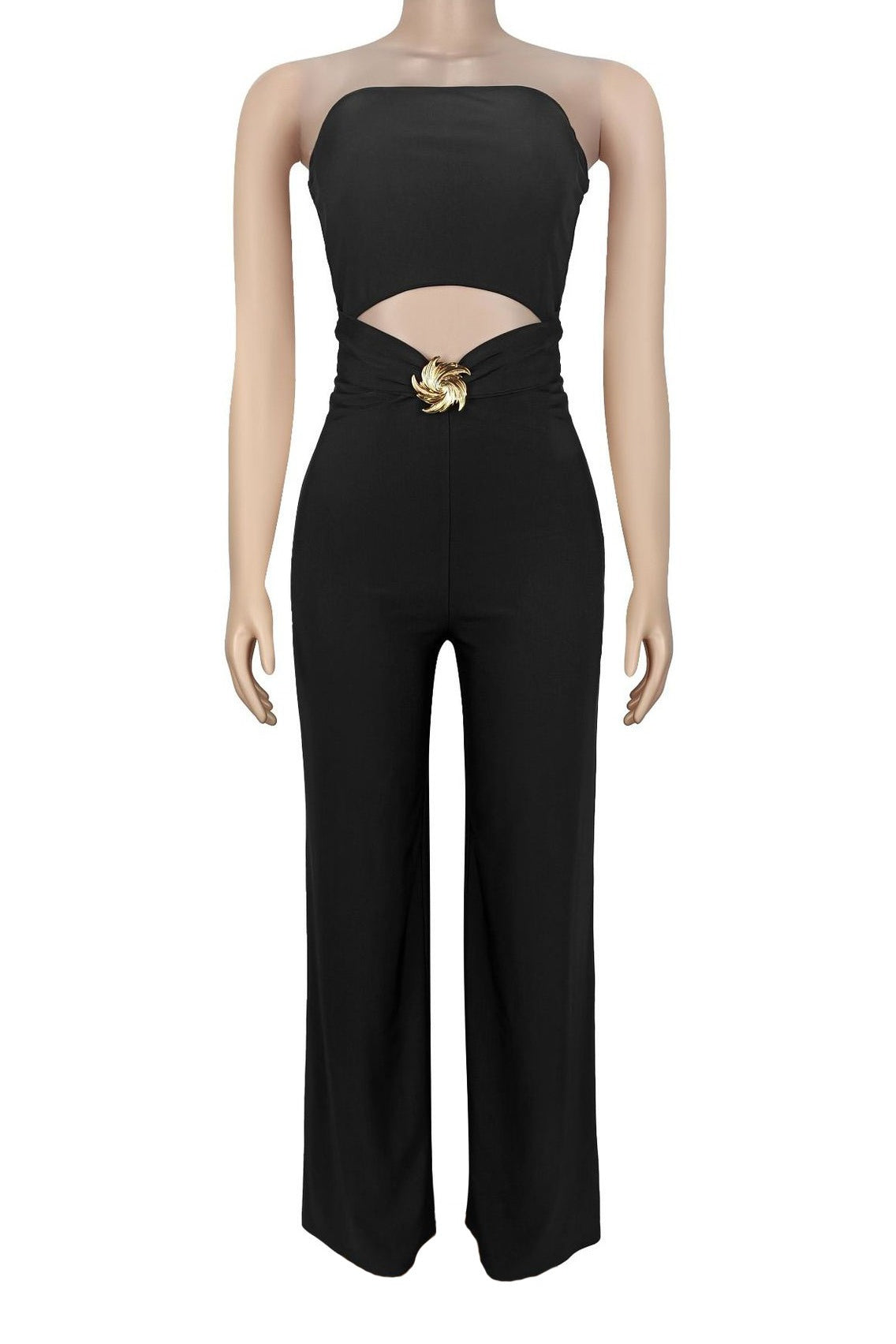 Cutout Bandeau Wide-Leg Jumpsuit