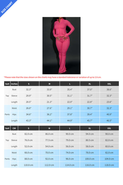 Sculpted Foldover Waist Flare Pants Set