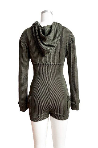 Crop Hoodie Romper Sets