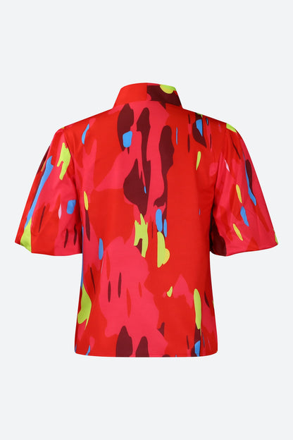 Tie Bow Colorblock Blouse