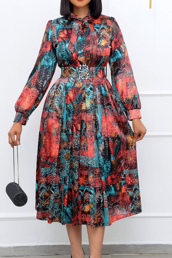 Printed Evening Party Dress