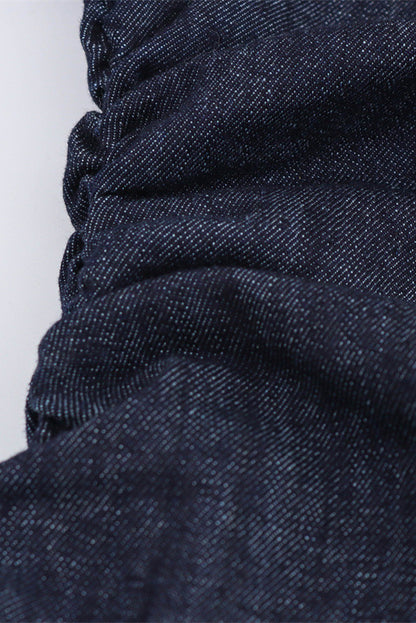 Denim Button Short Sleeve Dress