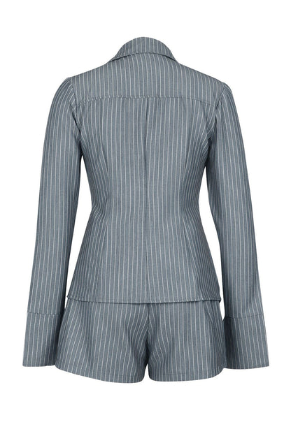 Striped Tie Front Shirt & Shorts Set