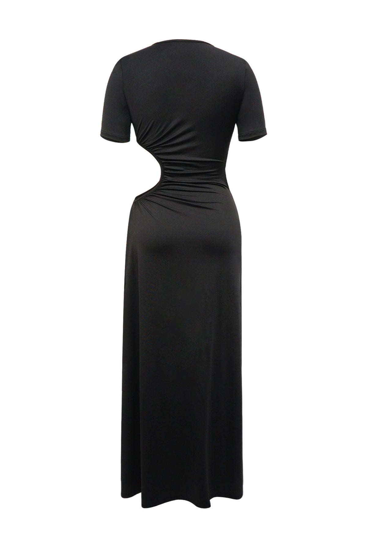 Cutout Ruched High Slit Maxi Dress