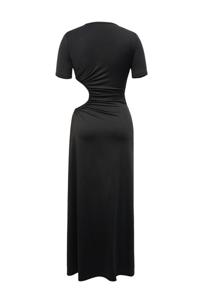 Cutout Ruched High Slit Maxi Dress