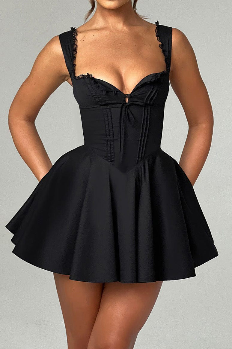 Strap Backless Fit & Flare Mini Dress