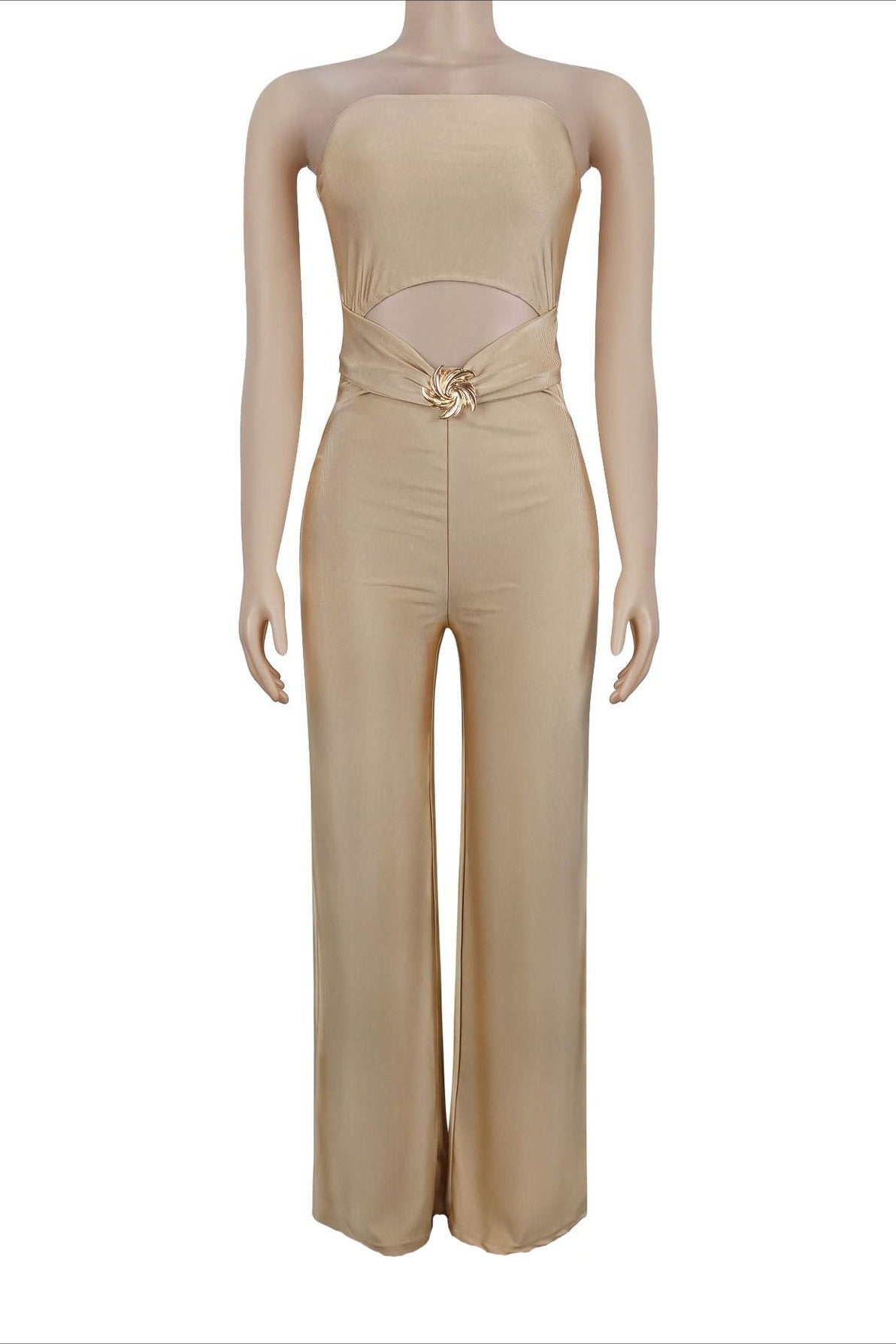 Cutout Bandeau Wide-Leg Jumpsuit