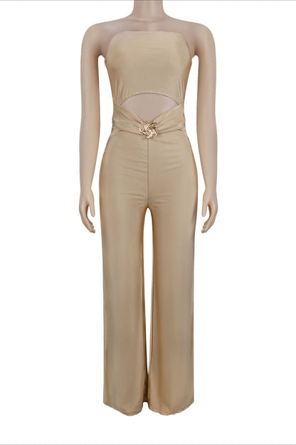 Cutout Bandeau Wide-Leg Jumpsuit