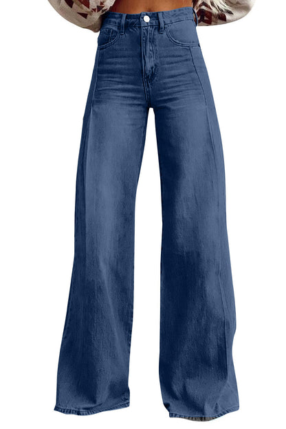 Vintage High Waist Wide Leg Floor Length Jeans