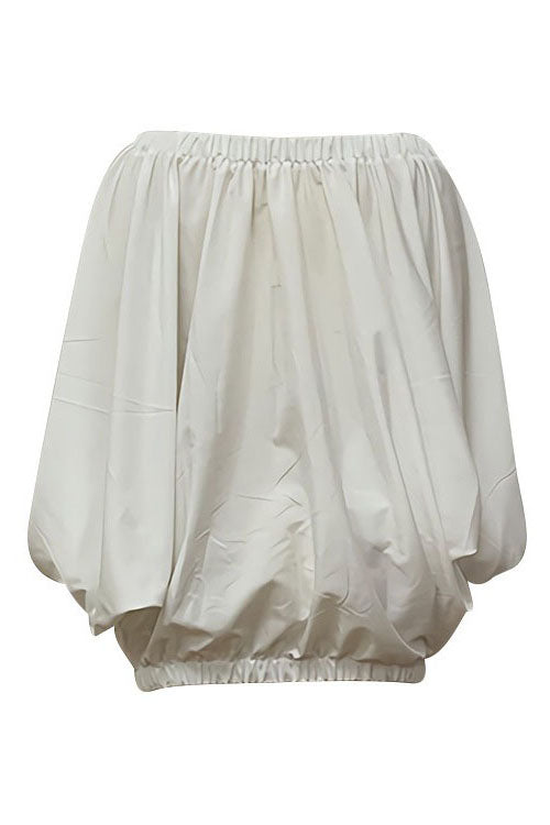 Solid Off-The-Shoulder Bubble Hem Mini Dress