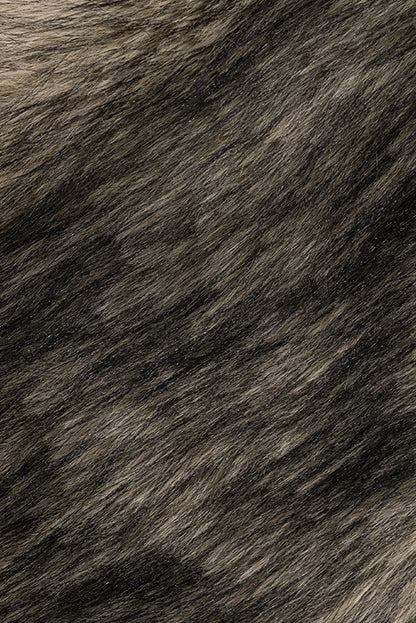 Faux Fur Halter Front Slit Fuzzy Top