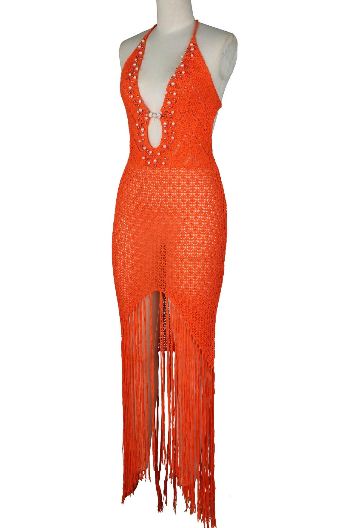 Embellished Crochet Fringe Dress