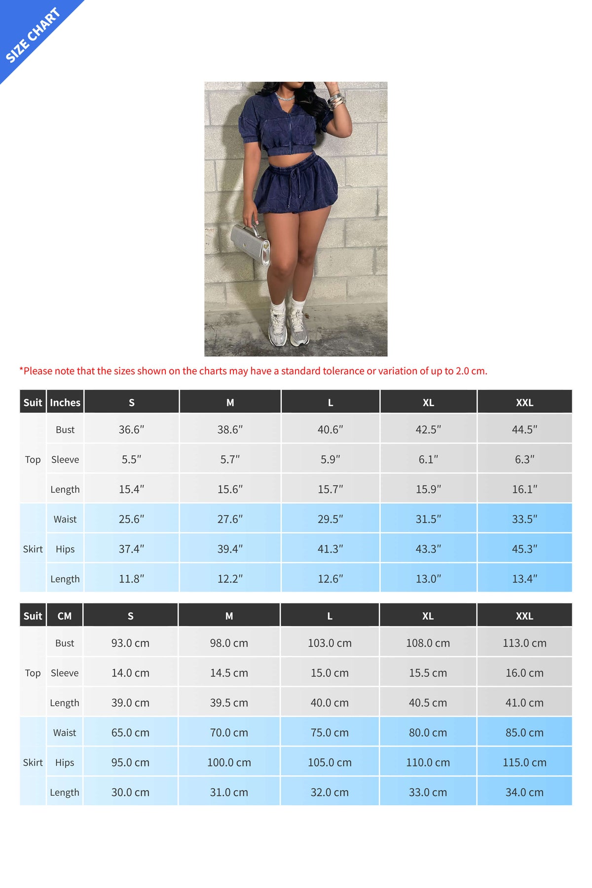 Zipper Crop Top and Lantern Skirt Set