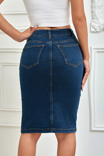 Denim Bodycon Pencil Skirt