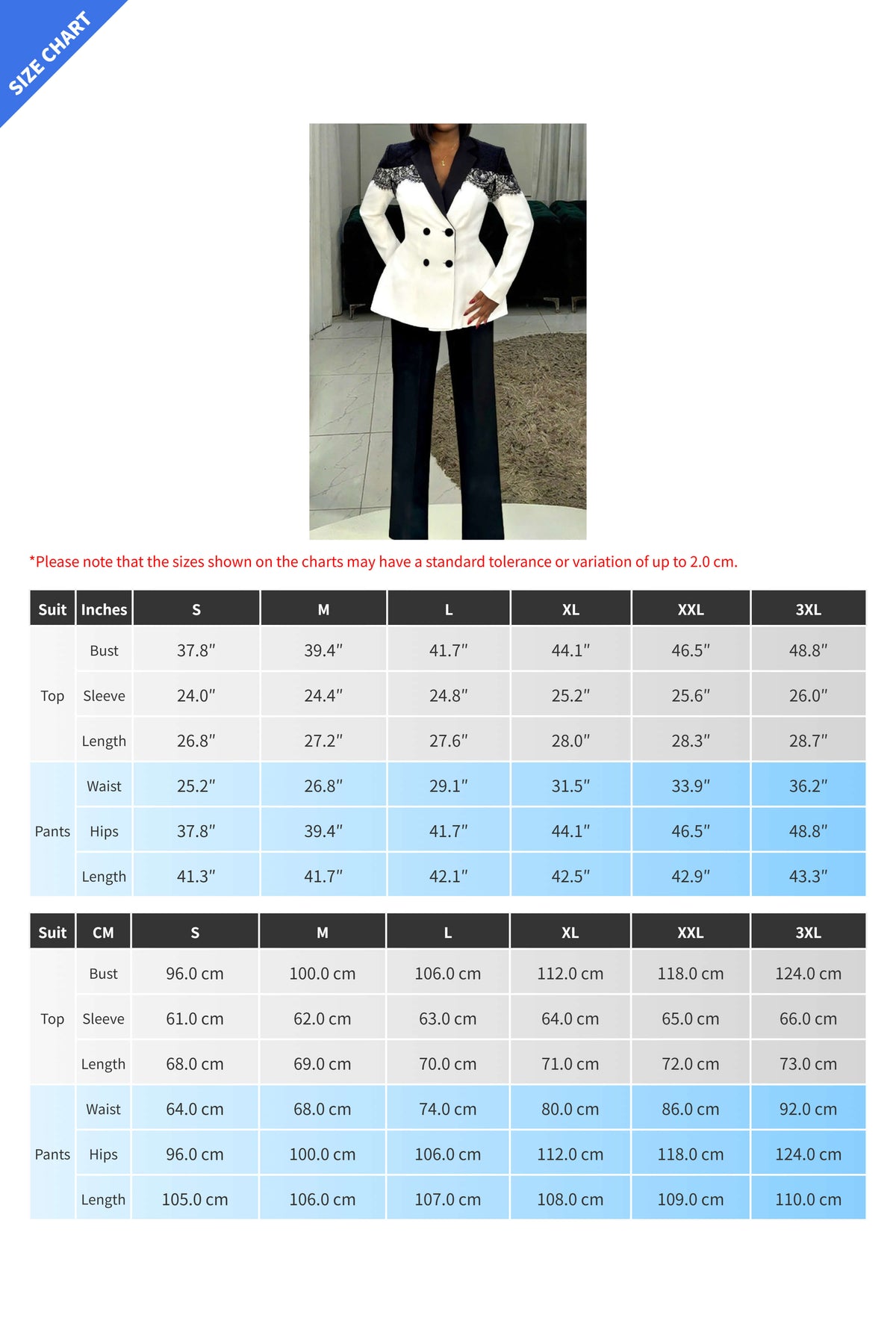 Lace Panel Slim Fit Blazer & Pants Set