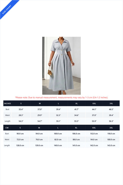 Tailored Collared Pleated A-Line Dress