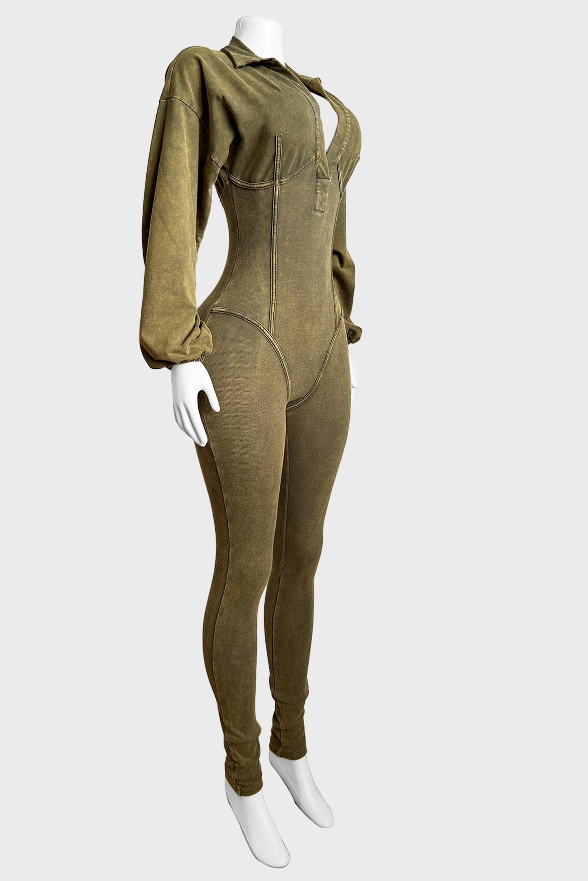 Mineral Washed Corset Jumpsuit
