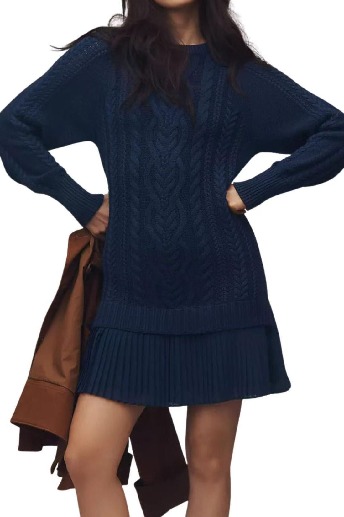 Casual Twist Sweater Mini Dress