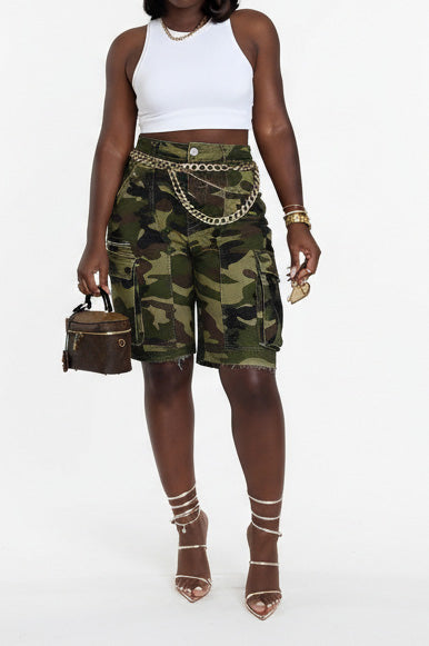 Cargo Denim Shorts