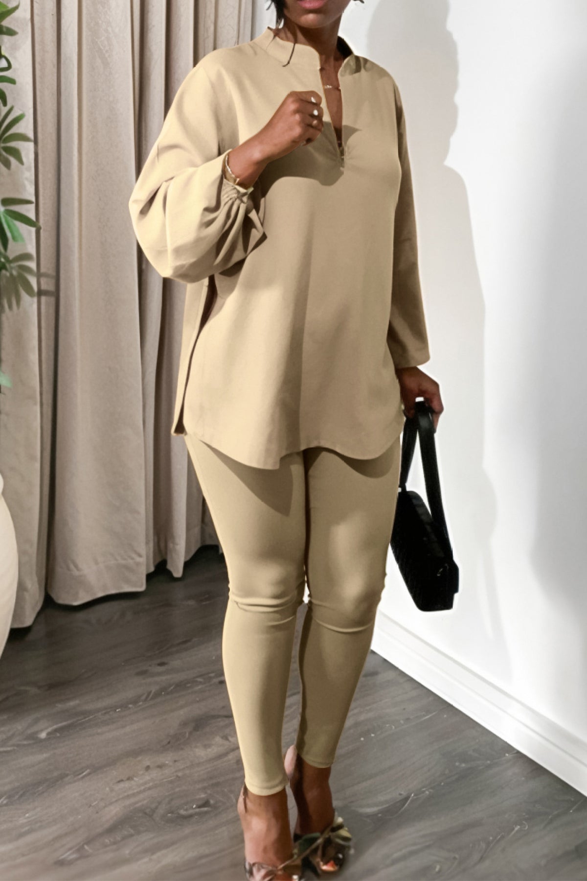 Loose Fit Tops and Legging Jogger Pants Suit