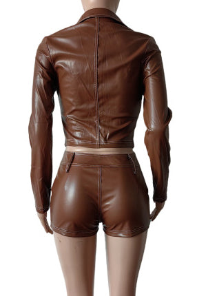 Leather Short Set