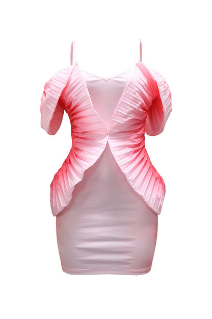 Floral Halter Ruched Bodycon Mini Dress