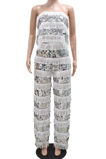 Fringe Sequin Pants Set