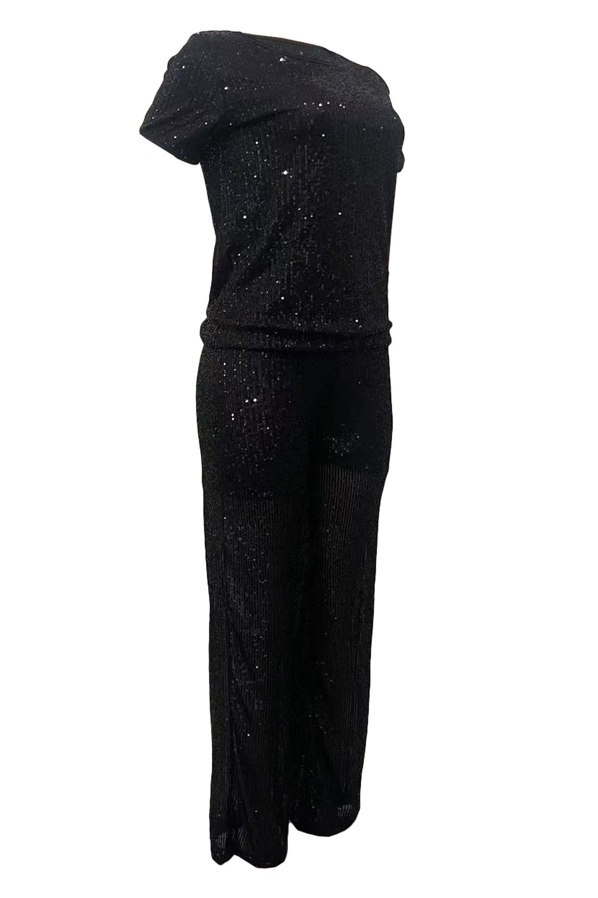 Sequin Solid 2-Piece Set - Tee & Pants