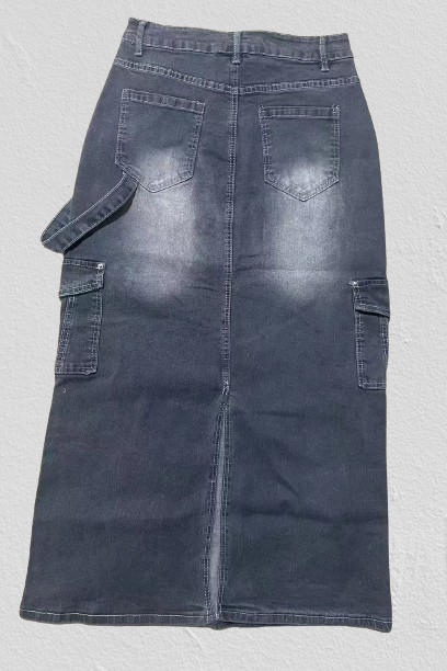 Pocket Maxi Denim Skirts