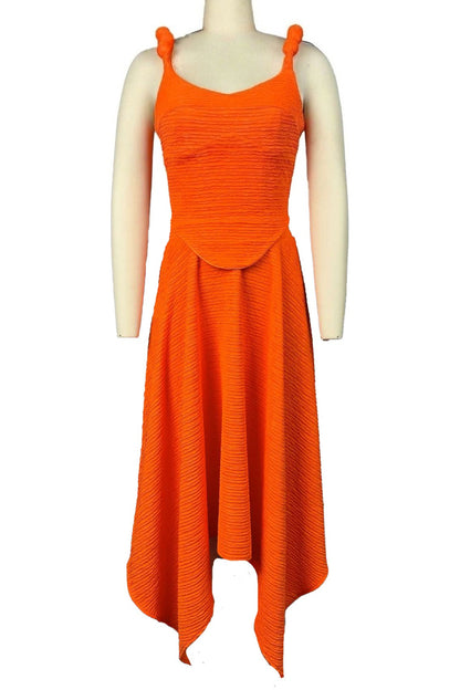 Solid Cami Top & High Waist Skirt Set