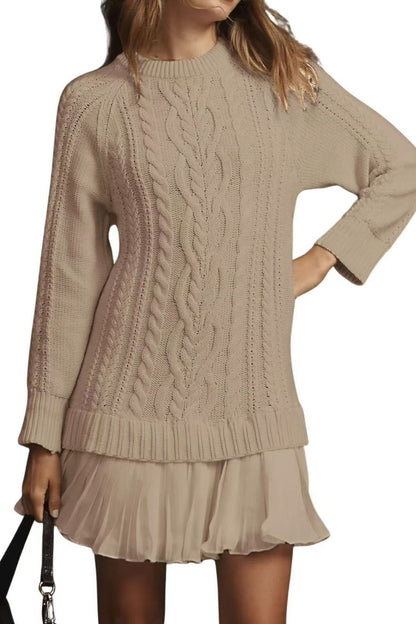 Casual Twist Sweater Mini Dress