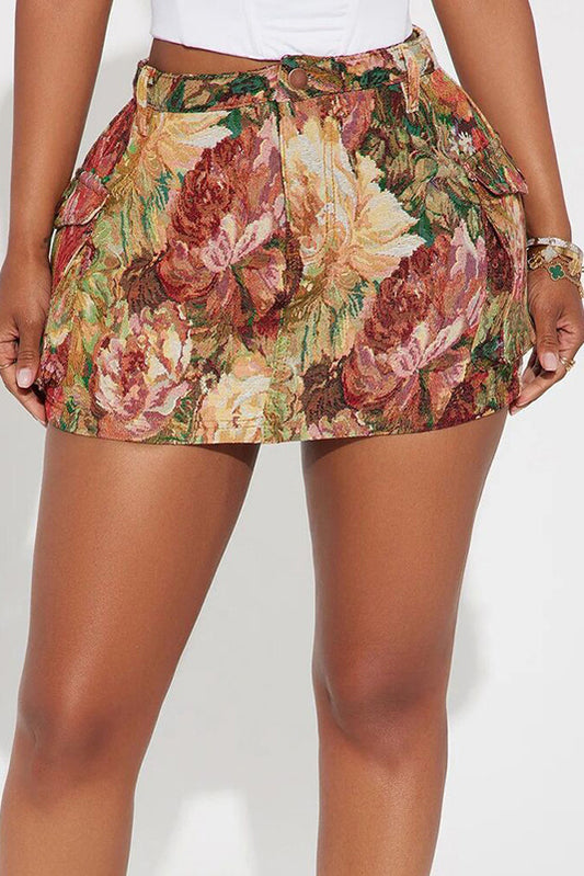 Jacquard Cargo Skirt