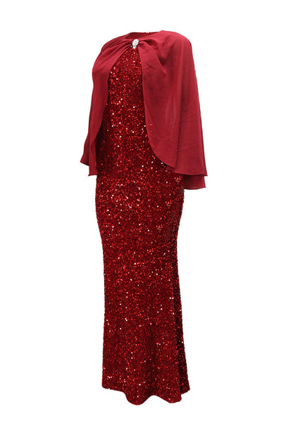 Sequin Evening Maxi Dress