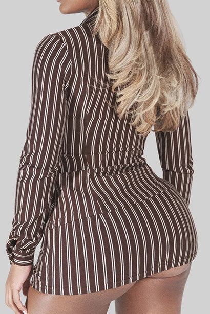 Striped Mini Skirt Set