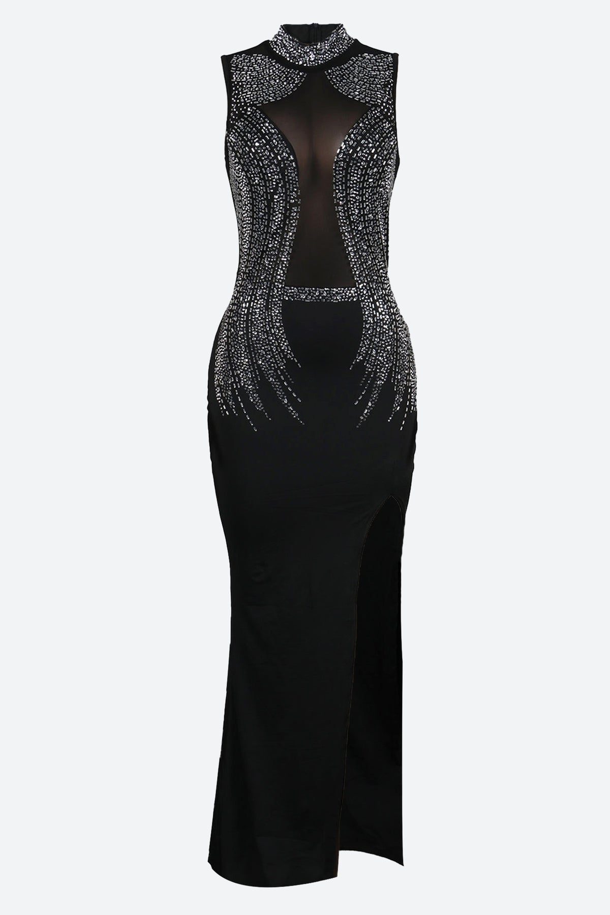 Turtleneck Sequin Bridal Dress