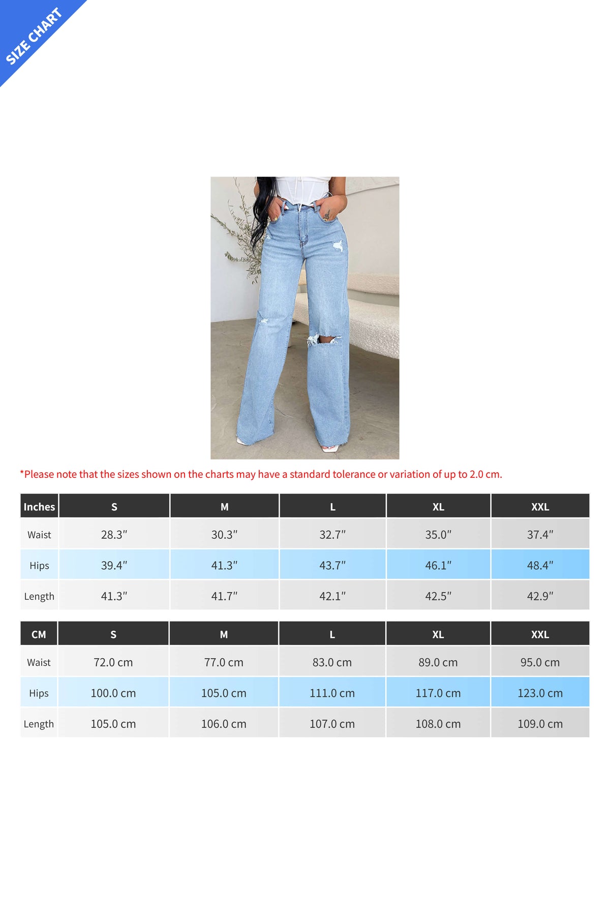 High Waist Light Washed Ripped Jeans