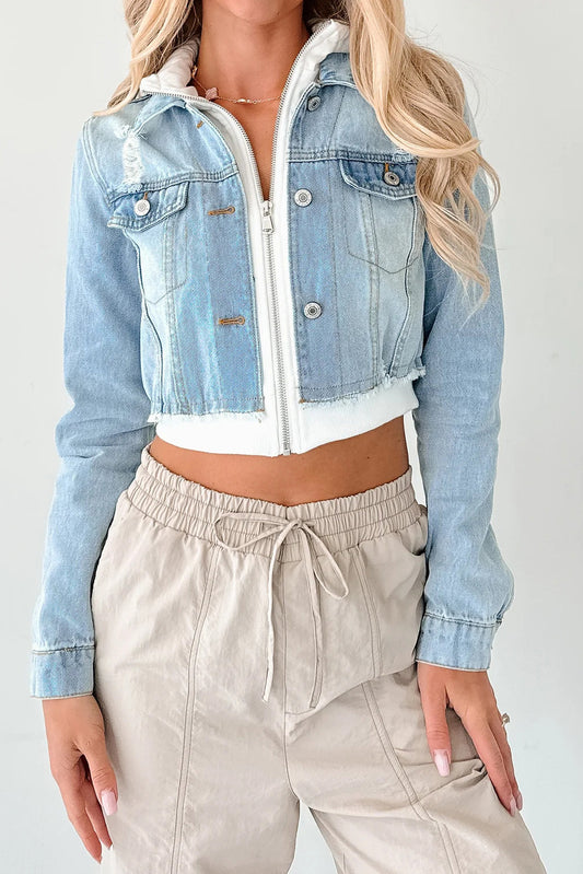 Cropped Layered Denim Jacket