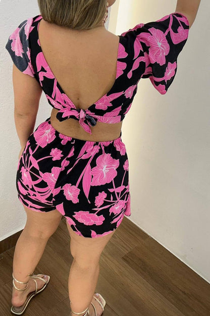 Printed Romper Dress