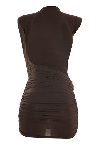 Asymmetrical Backless Tie Detail Dress