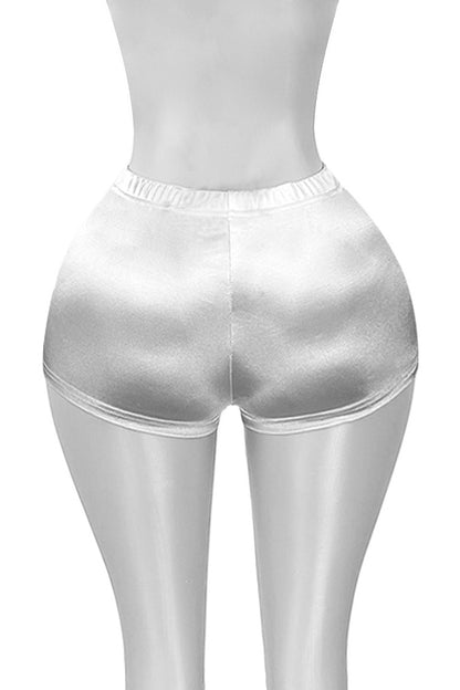 Shiny Satin Bodycon Mini Shorts