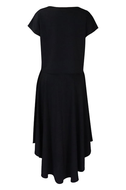 Solid Top & A-Line Midi Skirt