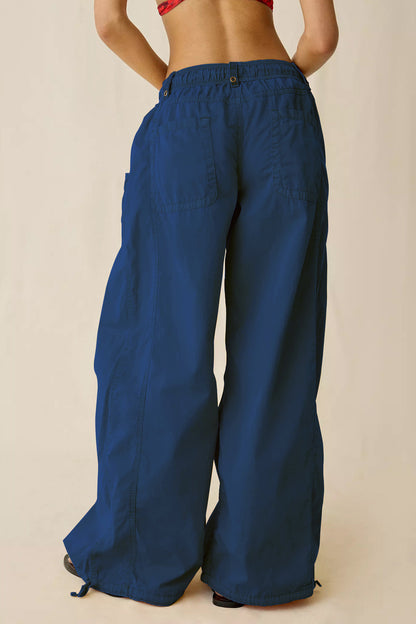 Wide Leg Drawstring Parachute Pant
