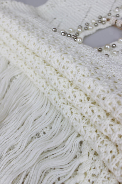 Embellished Crochet Fringe Dress