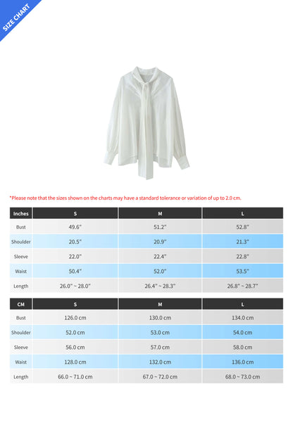 Satin Scarf-Neck Blouse